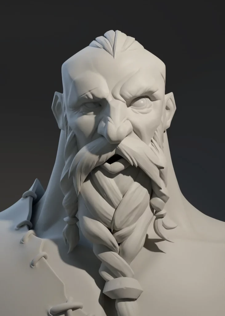 Tête de viking sculpté en 3D