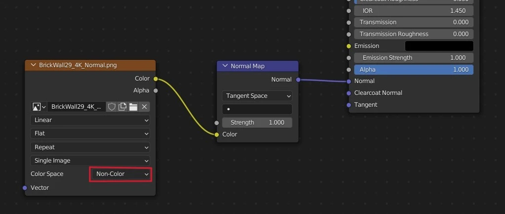 ajout de la normal map dans Blender