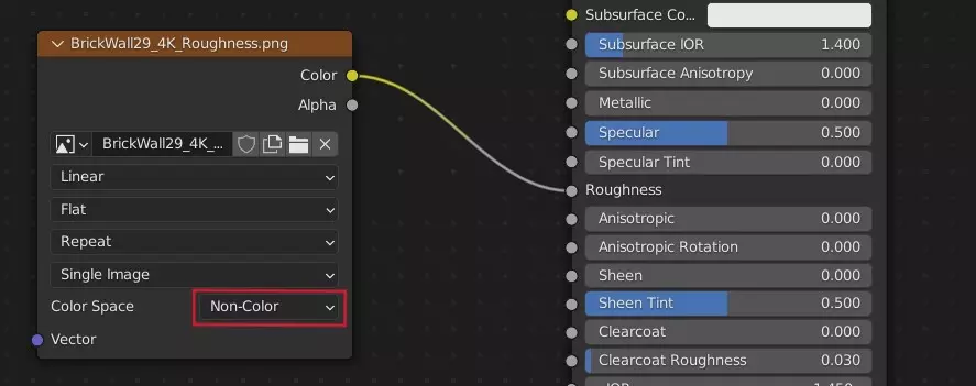 ajout de la roughness map dans Blender