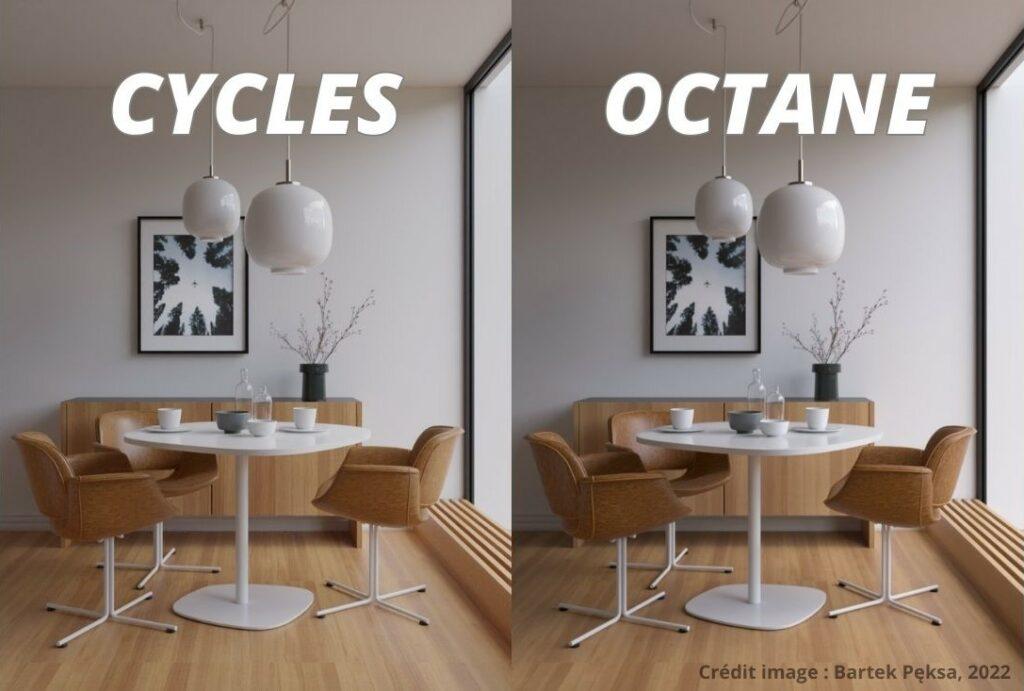 cycles vs octane : différence de rendus