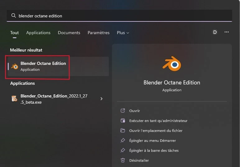 application Blender Octane Edition