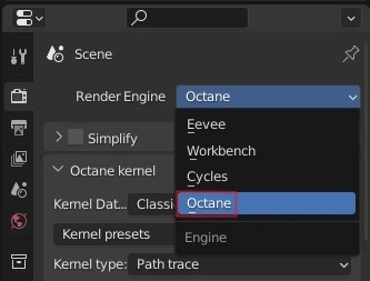 moteur de rendu Octane dans Blender