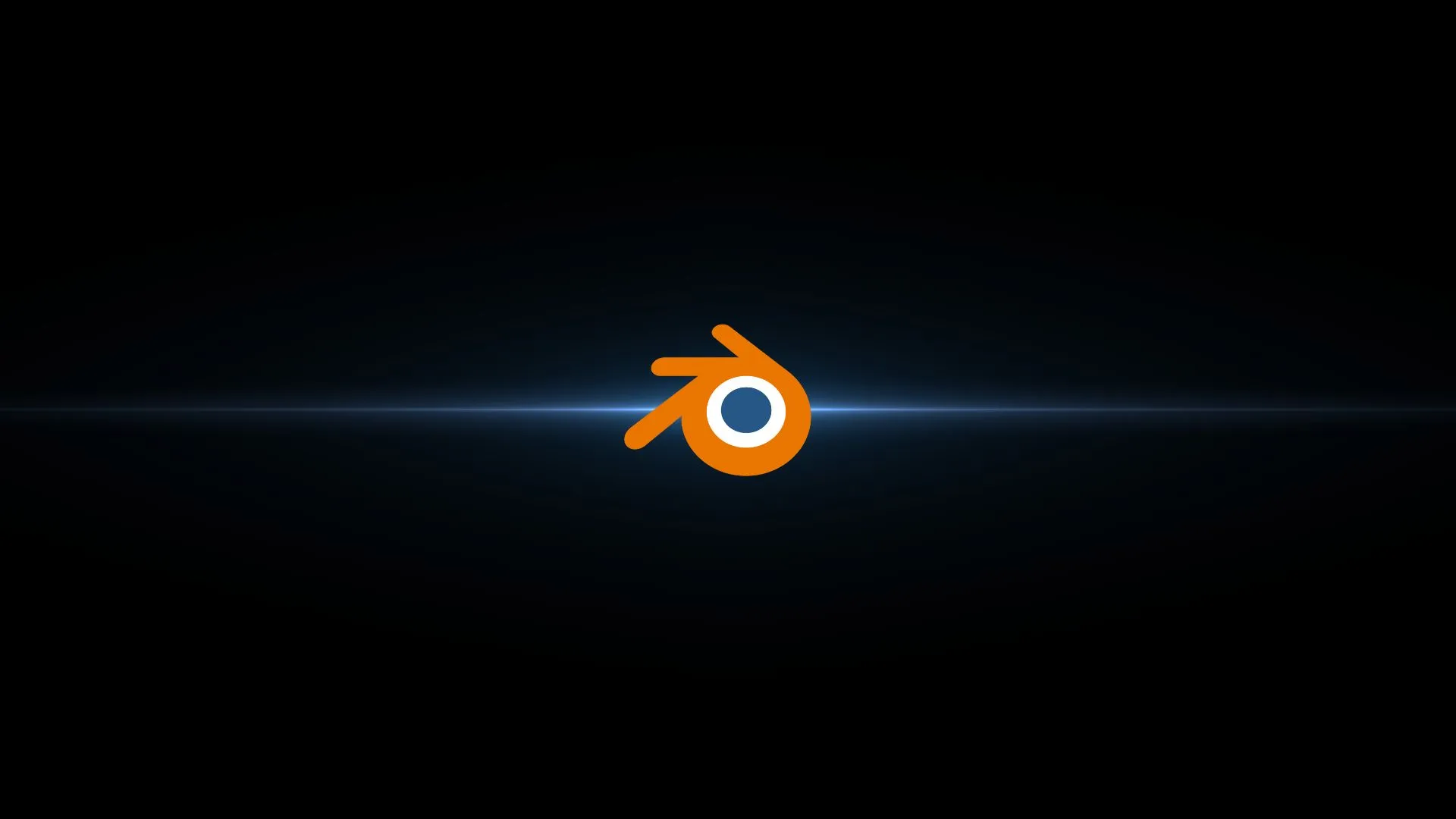 logo blender devant un trait de lumière bleu dans un espace noir