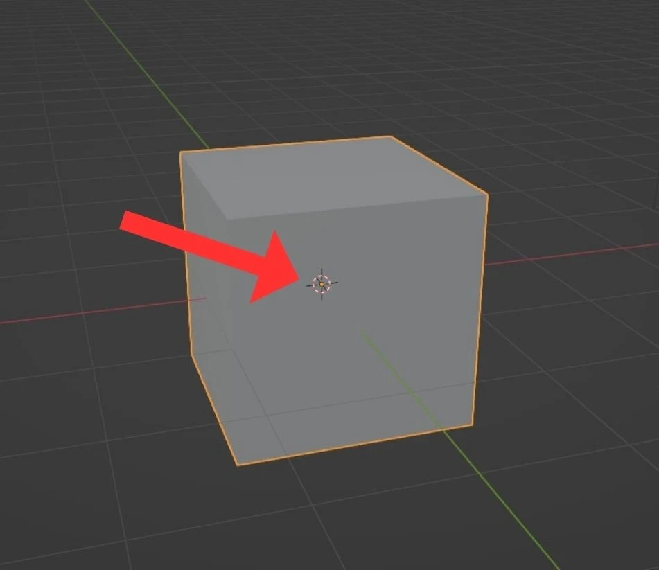 point d'origine d'un cube dans Blender