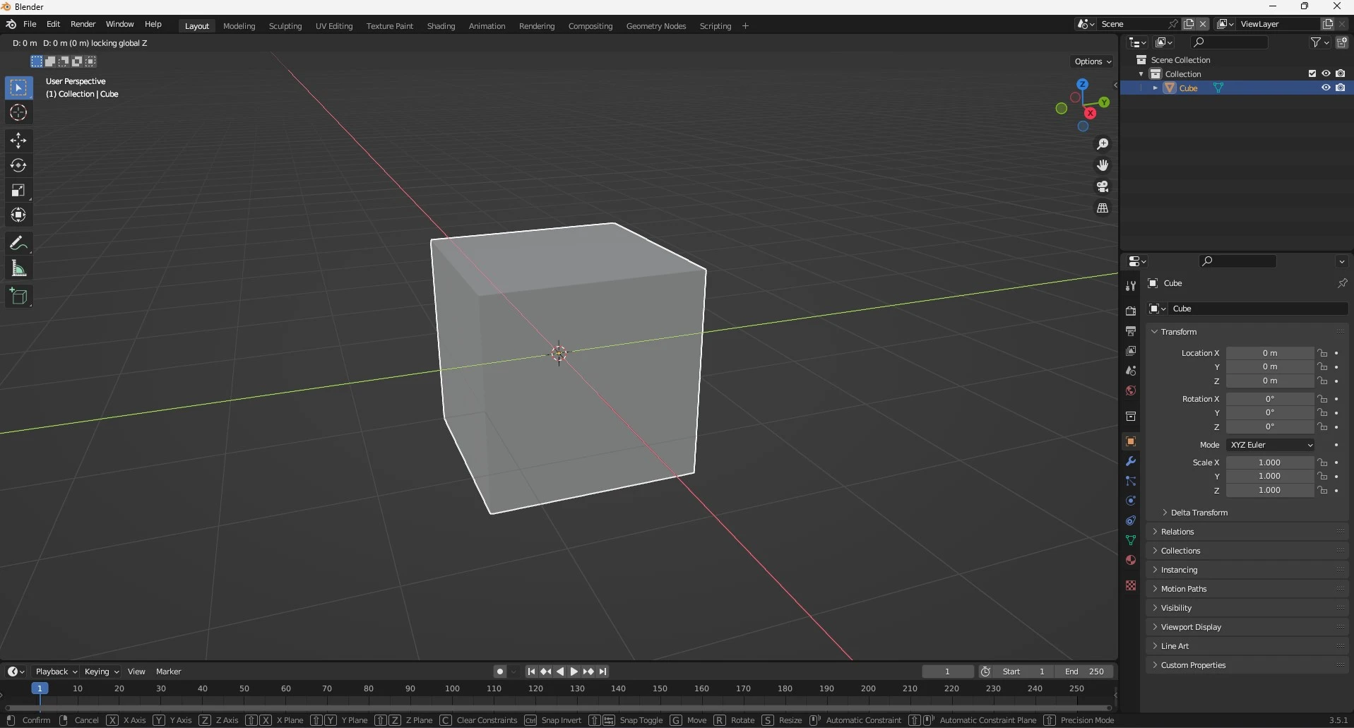 déplacement d'un objet dans Blender