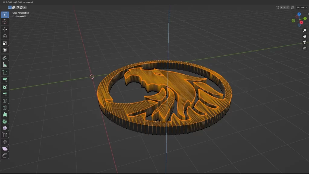 extrusion du logo dans Blender