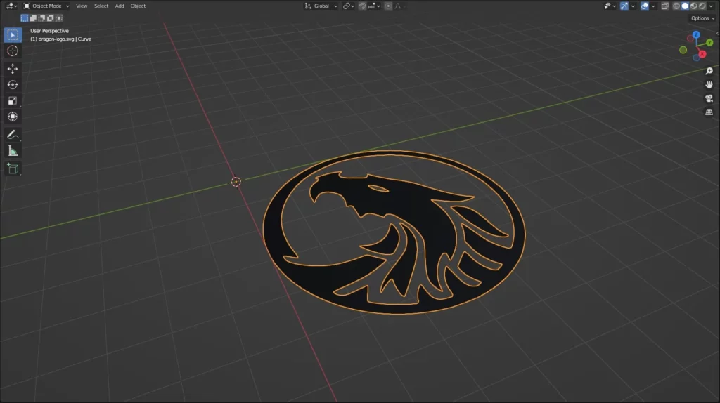 regrouper toutes les parties du logo en une seule entité dans Blender