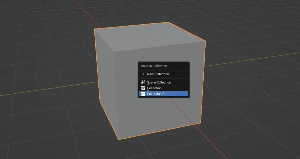 ajouter un objet dans une collection dans Blender