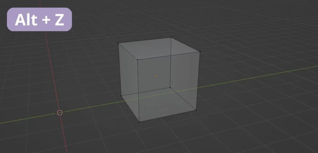 raccourci mode transparent dans Blender