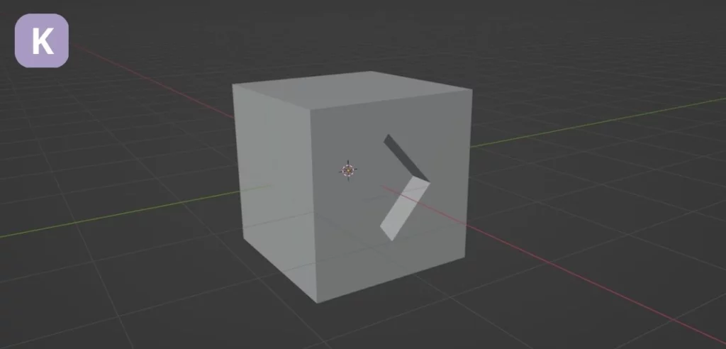 raccourci couteau dans Blender