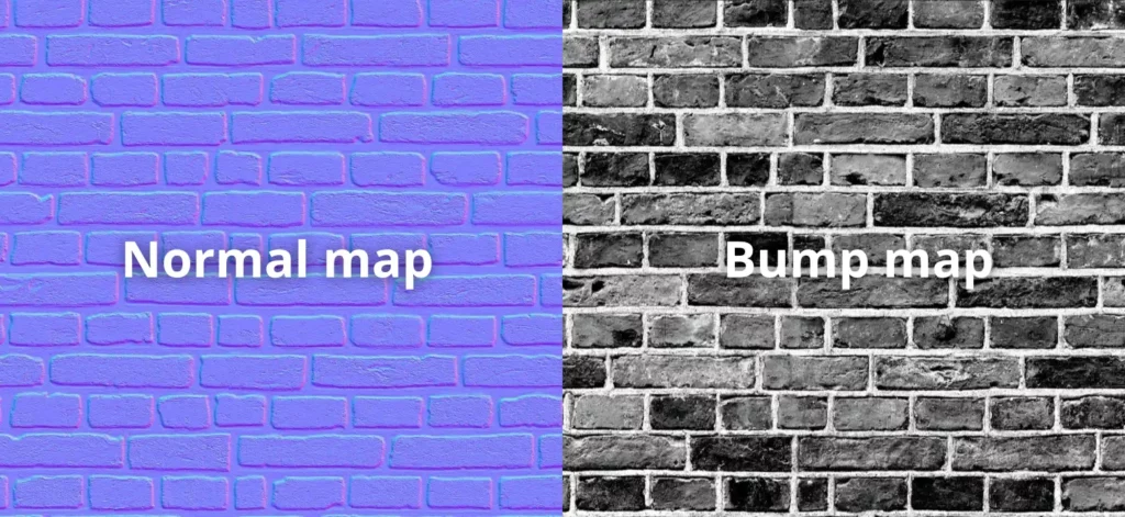 comparaison entre une normal map et une bump map