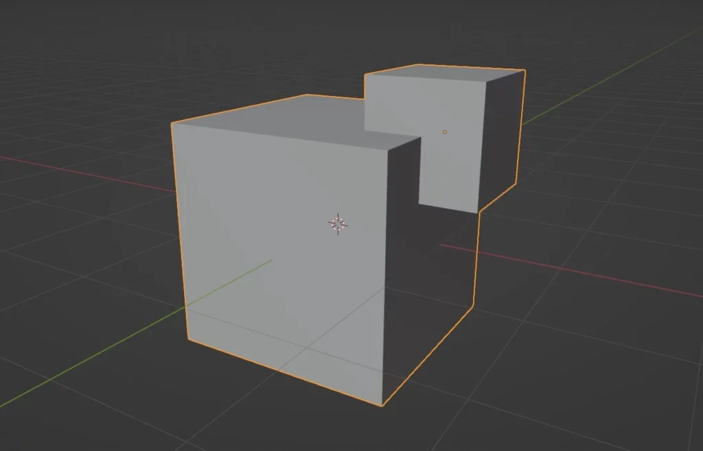 2 cubes joints dans Blender