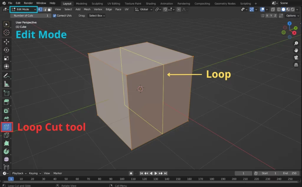 schema loop cut blender