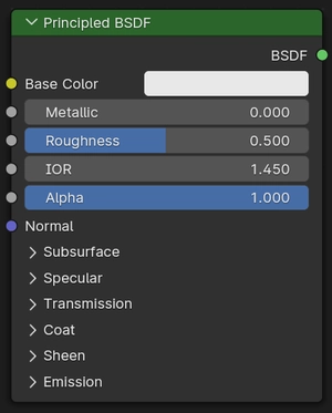 Nouveau noeud Principled BSDF disponible dans Blender 4.0