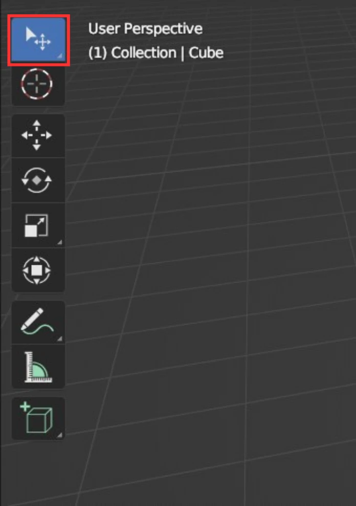 Barre d'outils système dans Blender