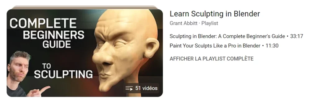 tutoriel vidéo sculpture Blender sur YouTube