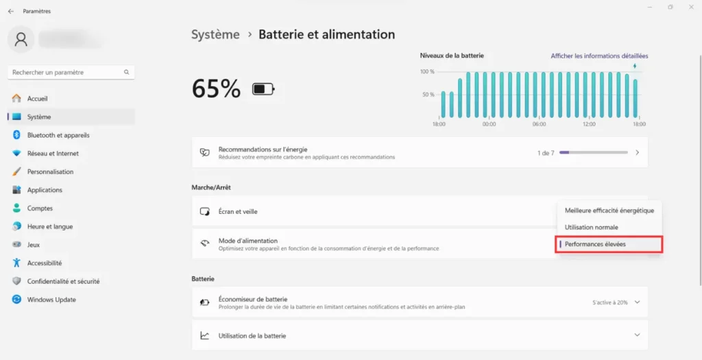 Maximisation des performances de l’ordinateur