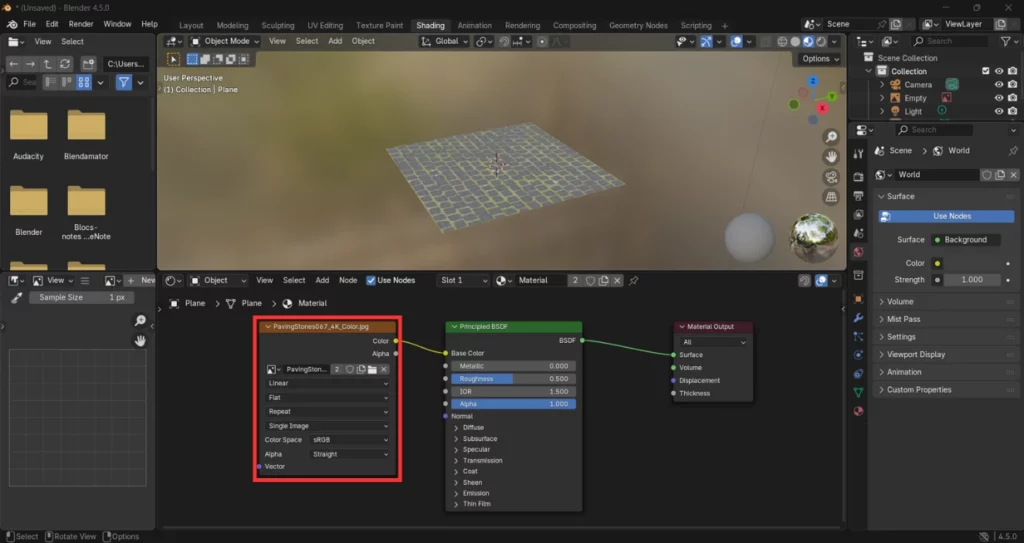 import d'image en tant que texture dans Blender