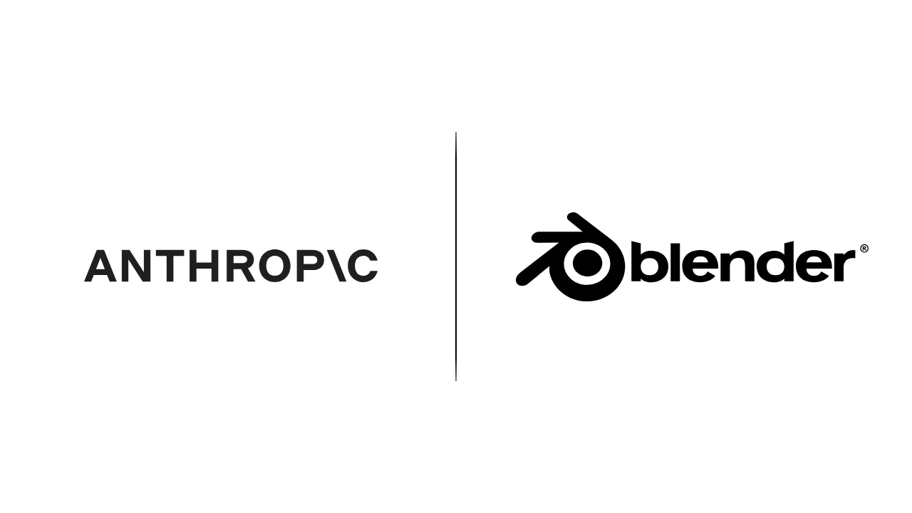 Logos Anthropic et Blender juxtaposés illustrant l'intégration de l'API Python et de l'IA
