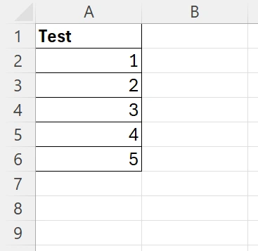 Interface d'un tableur affichant des données numériques organisées en colonnes pour un import CSV.
