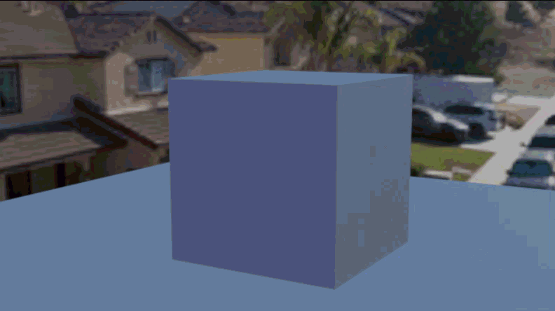 Animation du viewport montrant une transition fluide entre deux environnements HDRI sur un objet